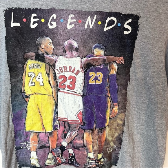 Kobe Bryant Unisex Legends Friends Graphic Tee Shirt Size M - Picture 3 of 7